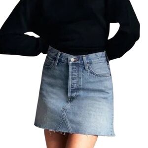 Denim Forum Edie denim mini jean skirt raw hem size 26 excellent condition